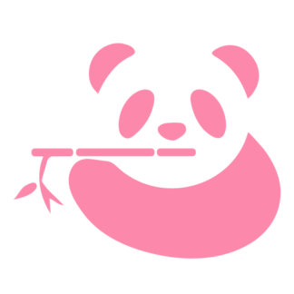 Panda Eating Bamboo Decal (Pink)